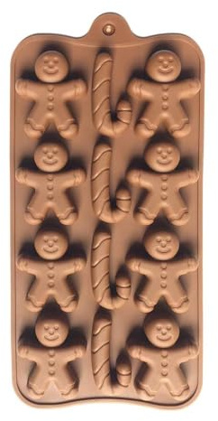 Selecto Bake Lebkuchenmann Zuckerstange Silikon Schokoladenform 12 Mulden Süßigkeiten Gelee Tabletts Backformen für Home Party Weihnachten Xmas Kuchen Dekoration