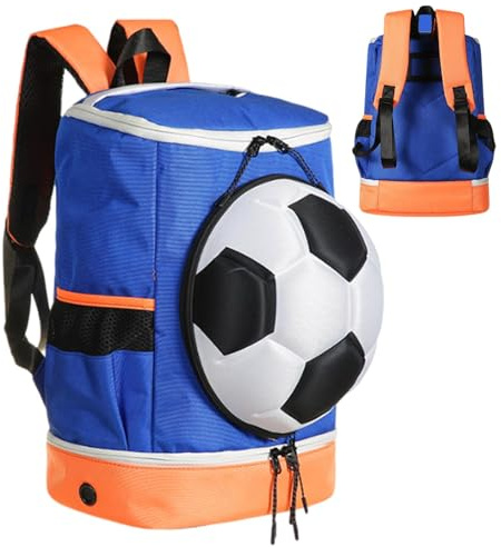 Fotbollsryggsäck för pojkar, sportryggsäck för pojkar - fotbollsväska basketryggsäck | Sportryggsäck med fotbollsfack, volleyboll, stor kapacitet fotbollsväska, Medelstor, Calcio
