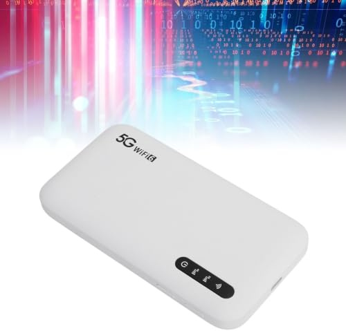 Hotspot Mobile 5G WiFi 6, Routeur Portable de Poche 6100 MAh Prenant en Charge 16 Appareils, Routeur Hotspot Portable avec Emplacement pour Carte SIM pour Téléphone, Tablette,