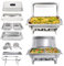 Valgus 2-Pack 9L Chafing Dish Buffet Chafer Set in acciaio inox con vassoi pieghevoli per l'acqua, 2 teglie piene, 4 mezze teglie scaldavivande per matrimoni, feste, banchetti, eventi di catering