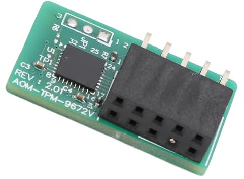 Module de sécurité de Cryptage TPM2.0, AOM TPM 9672V de clé D'ordinateur Quantique Module SPI Vertical 10 Broches Vert pour Carte Mère, avec Application de Contrôleur TCG2.0