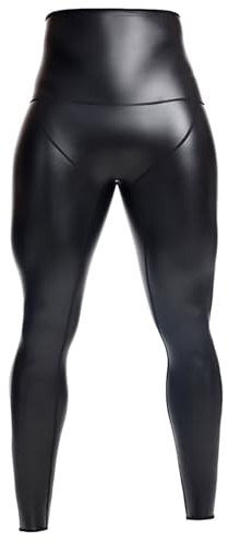 YOSUWOAI Herren Wetlook Leggings Glanz Lederimitat Hose Hohe Taille Bauchweg Body Shaper Kompression Strumpfhose Sporthose Tights Clubwear Schwarz Lederhose Eng Strumpfhosen
