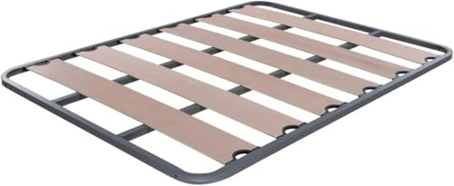 HOGAR24 ES- Atlas -Somier Reforzado con Lamas de Madera y Taco Antirruido | Estructura Metálica en Tubo de 40x30 mm con Pintura Epoxi | Medida 150x190 cm – Patas No Incluidas