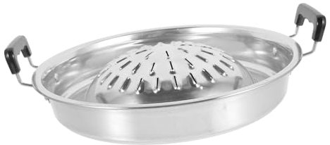 PRETYZOOM Poêle à Barbecue Coréen Multifonction En Métal, Plateau De Grill Rond Réutilisable, Léger Et Compact, Adapté Pour Barbecue Extérieur Cuisine Maison, Ustensile De Cuisson Portable