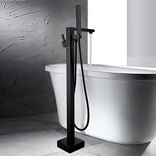 Matt schwarz Boden montiertes Badezimmer Badewanne Füllhahn freistehender Einzelgriff Badewannenhahn