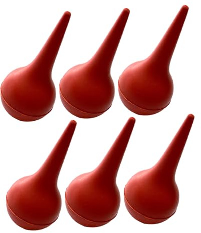 SHERCHPRY 6 Stück Rote Gummi Ohrspritzenballons für Babys mit Luftgebläse zur Effektiven Schleim und Ohrenschmalzentfernung in Babypflege