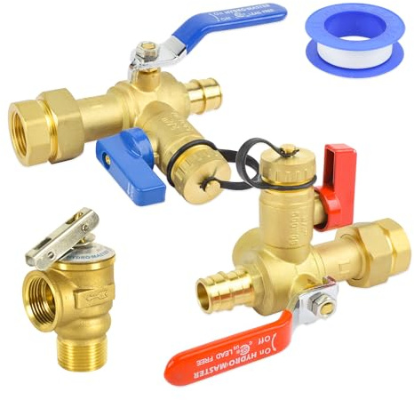HYDRO MASTER Durchlauferhitzer-Ventil-Set, bleifreies Messing, NPT-Gewinde x PEX-Anschluss (F1960)