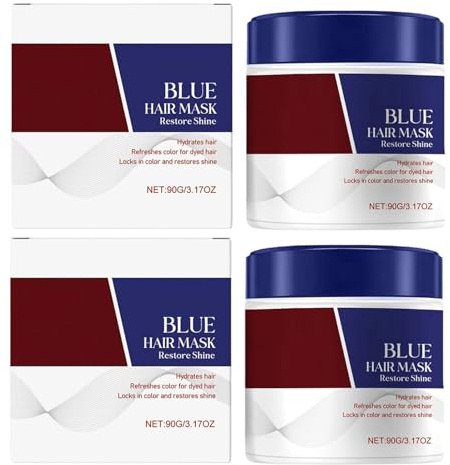 2pcs Blaue Haarfarbe-Maske, Regeneriert Und Verstärkt Blautöne. Tiefenpflege-Behandlungen. Intensiv Feuchtigkeitsspendend, Für Coloriertes Haar, Frischt Farben Und Farbton Auf