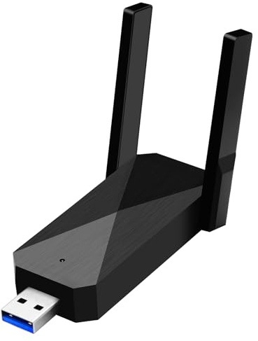 JBZP WiFi Adapter for PC, AX1800 Wifi Dongle 2.4G/5G Dual Band Driver-Free USB Computer Network Adapters with High Gain Antenna, WPA3, Travel Size, Supports Windows 11/10