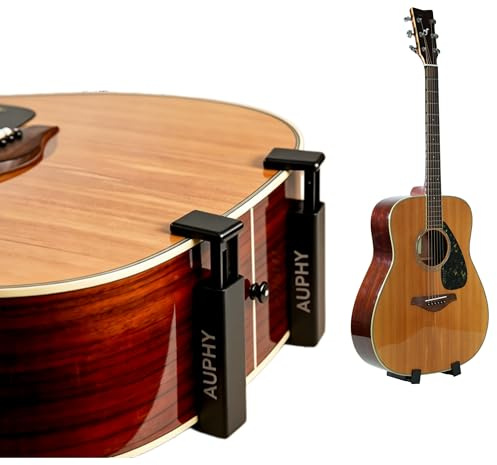 AUPHY SGS22 Clip-On Akustikgitarrenständer für tägliche Praxis, nahtloser Spiel-Pause-Wechsel, Ultraleichter 、Tragbarer Mini-Gitarrenständer/-halter für Akustik-/Klassikgitarren,Schwarz