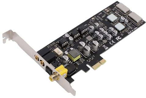 Erchineko PCI Express Sound Card, 100dB SNR HiFi PCIE Sound Card with Low Profile Bracket, for PC Desktop Computer Multiple Interfaces High Sampling Rate
