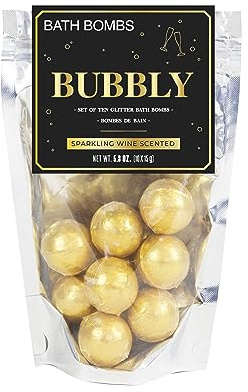 Gift Republic Sparkling Wine Scented Gold Bath Bombs, 10-Pack