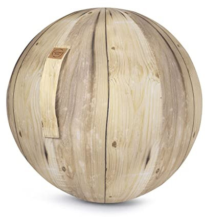 Sitting Ball Sitzball/Gymnastikball Oak mit Soft-Feeling Digitaldruck-Bezug in Holzoptik