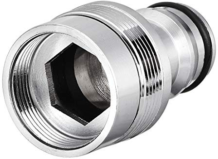 sourcing map Brass Garden Hose Quick Connector Nozzle Pipe Adapter 20mm Dia Female Threaded