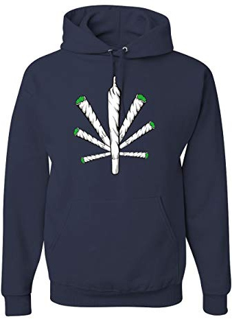 Wild Bobby Cross Joint | 420 Legalize Marijuana Weed Unisex Graphic Hoodie Sweatshirt, Navy, X-Large