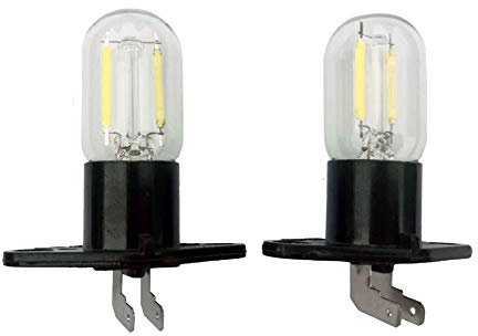 QLEE Led Z187 Microwave Bulb Vertical Right T170 Base 1.5w Equivalent 20w Refrigerator Filament Lamp Replacement for Galanz for LG Sharp Whirlpool WB36X10303 WB36X10063 2 PCS Daylight