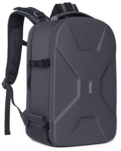 MOSISO Kamerarucksack Fotorucksack Kameratasche Hartschale Wasserabweisend | DSLR SLR Kamera Rucksack Camera Bag Backpack mit Stativhalter & Laptopfach 15-16 Zoll für Canon/Nikon/Sony, Grau