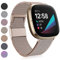 Faliogo Kompatibel mit Fitbit Versa 3/4/Sense Armband, Edelstahl Metall Ersatzband mit Magnetschloss, 21 mm x 6 mm, Vintage Gold, S 5.5-7.1