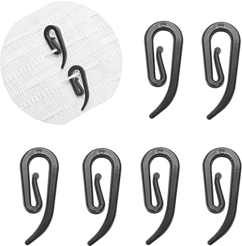 Curtain Hooks for Door Curtain,Window Curtain,Curtain Header Tape Drapery Hooks 100 Pack 2.8x1.2cm,Dark Grey……