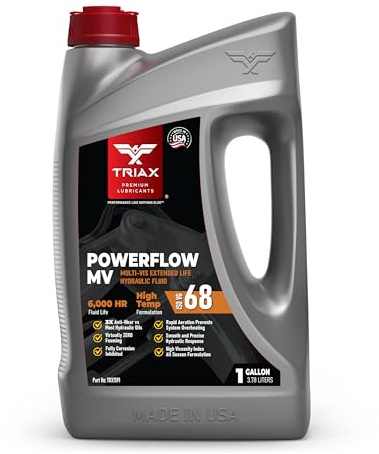 TRIAX Powerflow AW 68 Multi-Viscosity HLP Hydraulic Oil | 6,000 Hour Extended Life | Triple Anti-Wear | True All Season | Pour Point Down to -40F | Virtually Zero Foaming (1 Gallon)