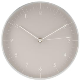 LUUK LIFESTYLE Quarz Wanduhr ohne Ticken in modernem minimalistischem Design, Dekoration für Wohnzimmer, Küche, Esszimmer, 24 cm, in hellgrau und Silber
