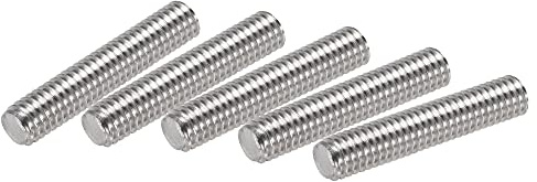 sourcing map 5Stk. Vollgewinde Stab 304 Edelstahl Rechtsgewinde M6-1,0 Gewindesteigung M6 x 30mm