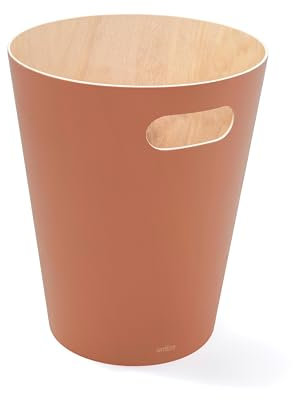 Umbra Woodrow Poubelle Ou Corbeille À Papier Moderne En Bois D'Une Capacité De 7,5 L Pour Salle De Bain, Bureau, et Bien Plus Encore, Hêtre Commun, Sierra