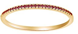 JC Trauringe Damenring Memoire-Ring 585 Gelbgold Verlobungsring mit echten Rubinen Vorsteckring 110 105RU5 (60 (Ø 19,1 mm))