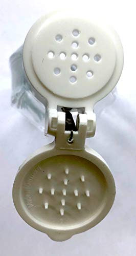 Food Shaker Salzstreuer Glas mit Klappe, Pfefferstreuer, farbig weiß