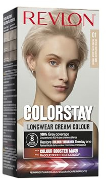 Revlon Colorstay Tinte Pelo Mujer, Coloración Permanente de larga duración, Incluye mascarilla potenciadora del color, Hasta 8 semanas de color, Tono 01 Rubio Extra Claro Ceniza
