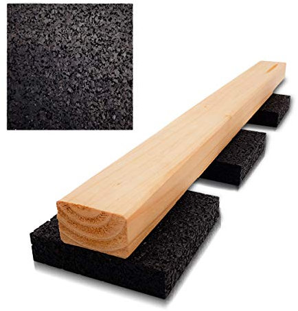 My Plast Lot de 75 tapis de terrasse en granulés de caoutchouc [90 x 90 x 20 mm] Tapis de protection de construction en caoutchouc pour terrasse, véranda, terrasse, patio, antidérapant, imperméable,