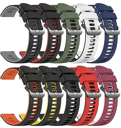 EZMVZKU 22mm Silicone Straps for Samsung Galaxy Watch 3 45mm/Watch 46mm/Amazfit GTR4/3/3 Pro Replacement Watchband Compatible with Garmin Venu 3/2/Forerunner 265/745/Huawei Watch GT 5/5pro/4/4 pro