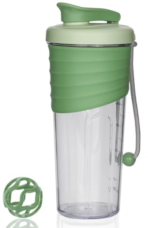 OUOUMUF Premium Protein Shaker - Hochwertiges Design, Leicht zu Reinigen, Auslaufsicher, Effektive Proteinmischung - 700ml (Grün)