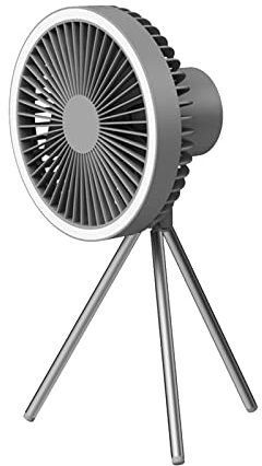 Desk Fan 7 Inch LED Hanging Fan with Tripod USB Camping Lights with Fan Portable 3 Speeds & Brightness LED Ceiling Fan for Outdoor Camping Office Student Dormitory (Color : Grijs)