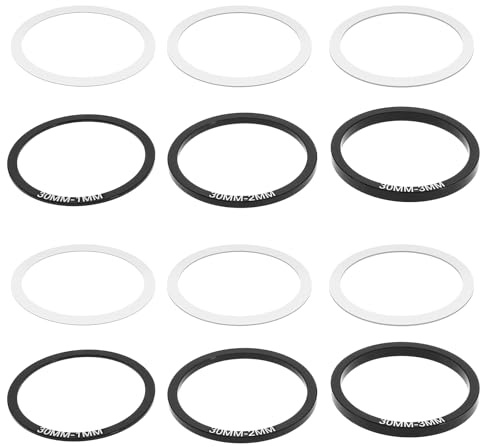 eMagTech 12 Stück Fahrrad Innenlagerdichtung Fahrradkurbel Kurbelgarnitur Unterer Abstandshalter Kurbelgarnitur Unterlegscheiben Teile Straßenzubehör für BB86/91/92/BB30/PF30