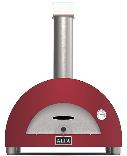 Alfa Forni Barbecue a carbonella marca modello moderno 1 pizza legna rosso antico