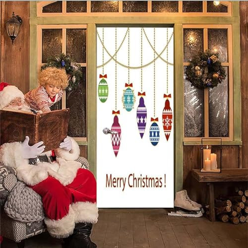 3D Türaufkleber Weihnachts-Hängekugel Weihnachten 95 X 215 Cm Tür Türtapete Selbstklebend Fototapete Türpanel Türposter Türfolie Türsticker Pvc Wasserfest Wandbild Für Wohnzimmer Kinder Bad S -1F4Y4N0