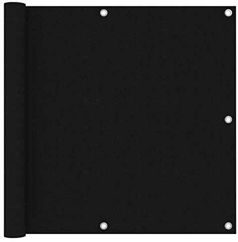 ShGaxin Balkon-Sichtschutz Schwarz 90x300 cm Oxford-Gewebe, Balkonsichtschutz, Windschutz Balkon, Windschutz Terrasse, Balkonverkleidung, Sichtschutz Garten - 135060