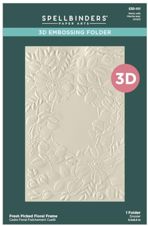 Spellbinders Carpeta de grabado en relieve 3D con marco floral de The Woodland Tales Collection