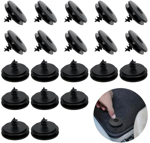 20-Stück Fußmatten Befestigung,Universal Rund Autoteppich Clips Halter,Schwarz Autofußmatte Fixierung Halter,Klebe Klett Anti-Rutsch-Stopper,für Teppich Auto-Fußmatten Holders,für BMW Ford Fussmatten