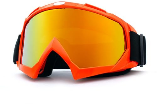 Hixingo Lunette Moto Cross pour Homme et Femme, Lunette de Protection pour Motocross Coupe-Vent Anti-Buée Anti-Poussière pour Activités Extérieures (644 Orange)