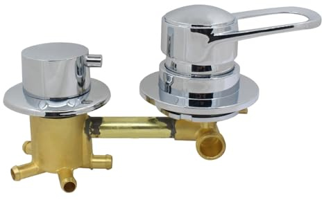 Miscelatore doccia incasso con deviatore per cabina doccia valvola 2 3 4 5 vie deviatrice in ottone cromato a parete per bagno rubinetto monocomando da muro cartuccia acqua manuale per wc (5 vie 10cm)