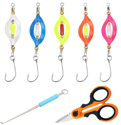 5 Stück Angeln Spinner Köder Set Forellen Spoon 3g UV-Akti und Selbstleuchtend Forellenköder Forellen Blinker Angeln mit Angelschere & Hakenlöser Angelzubehör für Barsche Forelle Hechte Zander