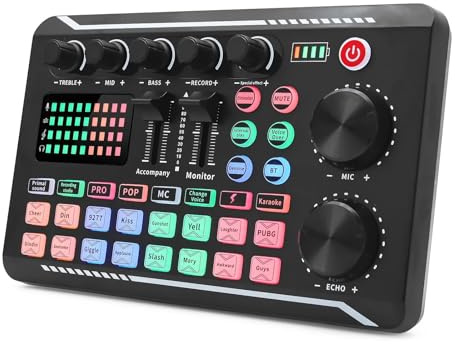 Kits de micrófono con tarjeta de sonido portátil, juego F998, mezclador de estudio, transmisión en vivo, 16 efectos de sonido,Una Experiencia De Sonido MáS Interesante