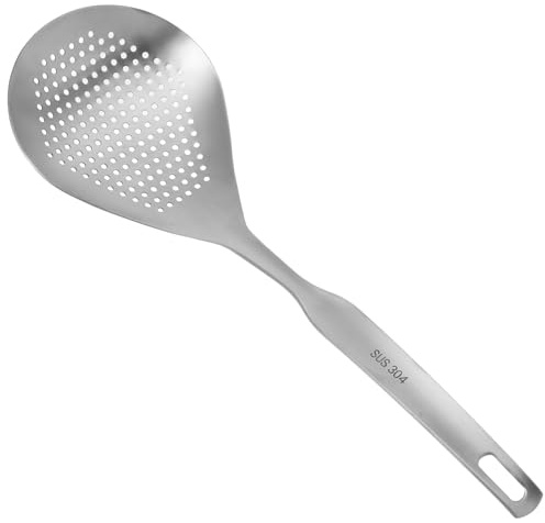 ERINGOGO Cuillère Écumoire Facile à Nettoyer en Acier Inoxydable Argentée, Ustensile Cuisine Multifonction pour Pâtes et Raviolis Cuisine Domestique