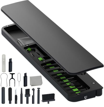 Djowyh Nettoyeur de Clavier - Repose-Poignet - Kit de Nettoyage Ergonomique antidérapant pour Accessoires ménagers - Port de Charge - Écouteurs