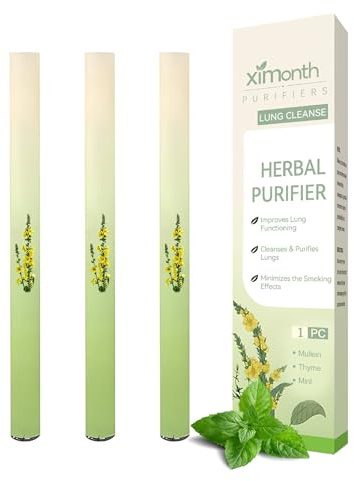 Lot de 3 purificateurs de poumons en mousséine, purificateur de poumon, diffuseur d'herbes naturelles, stylo diffuseur d'herbes, inhalateur d'aromathérapie, molène, aromathérapie purificateur des