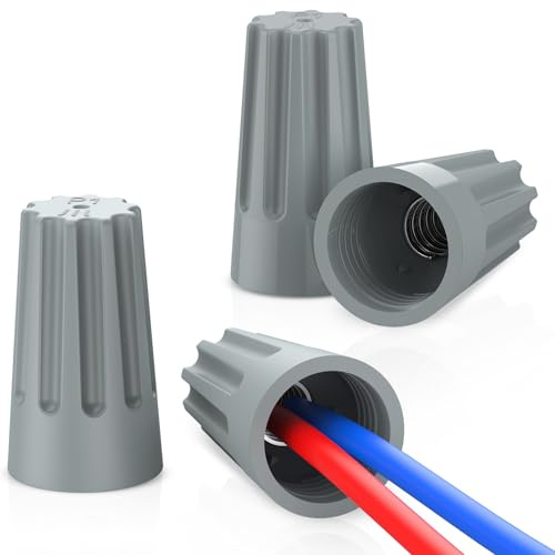 Uniclife 1000 Pcs Wire Nuts Gray Wire Caps Electrical Wire Connectors with Spring Small Wire Nuts Kit for 16-22 AWG Gauge Wire Electric Connectors for Wiring Twist Nuts for Quick Connection