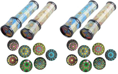 Daity 2pcs Kaleidoskop Polygonales Spiegelspielzeug Lernspielzeug Kinder Dekompressionsspielzeug Drehbar (Packung mit 2)