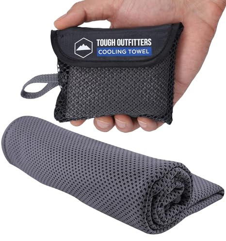 Tough Outdoors kühlendes Handtuch für Nacken und Gesicht, Eiswickel und Schweißtuch für Camping, Fitnessstudio, Yoga und Sport, Trainingshandtuch für Schweiß im Fitnessstudio bei extremer Hitze